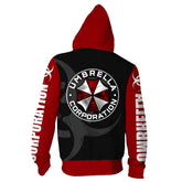 Unisex Resident Evil Hooded Coat Umbrella Corporation Zip Up Long Sleeve Hoodies Sweatshirt - INSWEAR